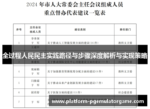 全过程人民民主实践路径与步骤深度解析与实现策略