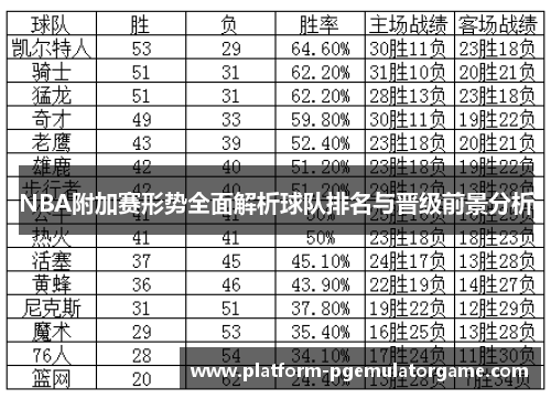 NBA附加赛形势全面解析球队排名与晋级前景分析