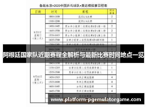 阿根廷国家队近期赛程全解析与最新比赛时间地点一览